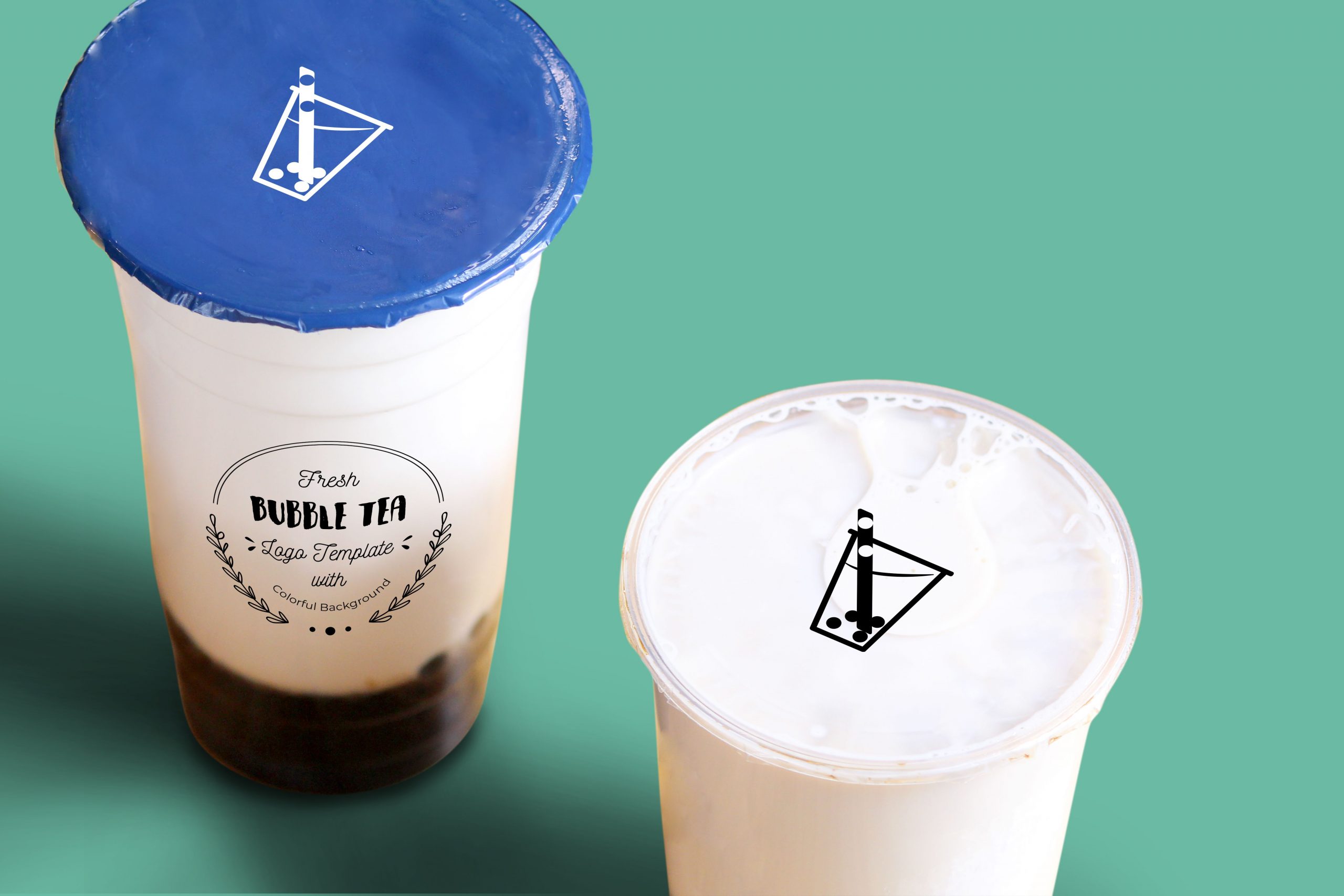 Premium PSD  Bubble tea cup mockup